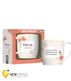 CANECA PORCELANA 300ML  - PAZ NA ALMA BRASFOOT
