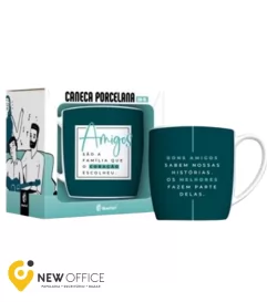 CANECA PORCELANA 300ML - AMIGOS -BRASFOOT