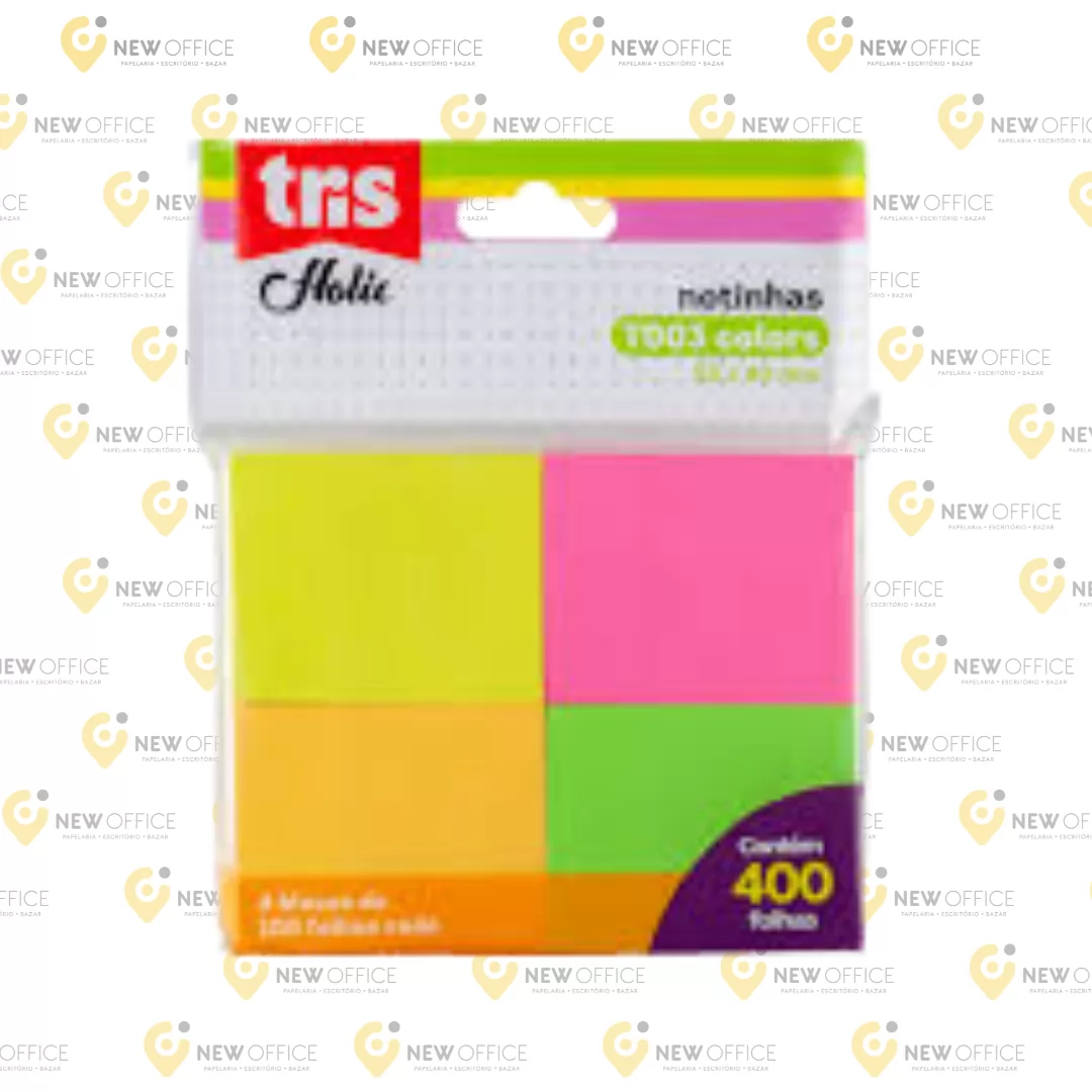BLOCO DE RECADO AUTOADESIVO 4 CORES - TRIS