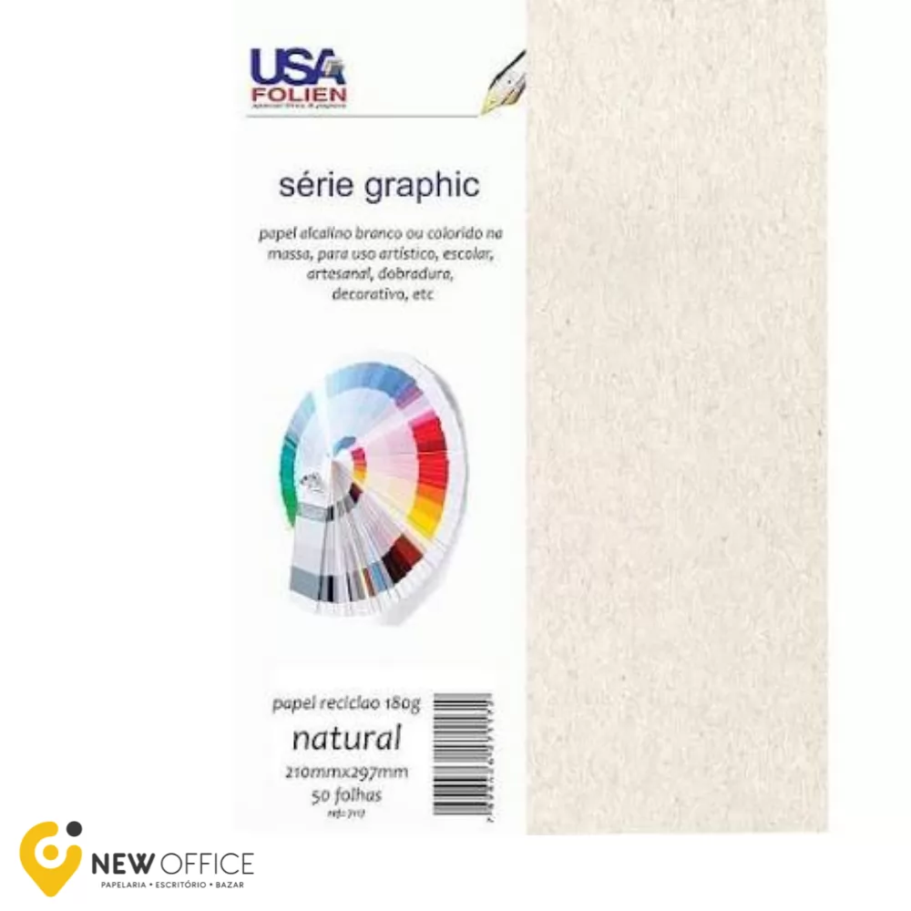 PAPEL A4 RECICLADO NATURAL 180G. PCT C/50 - USA FOLIEN