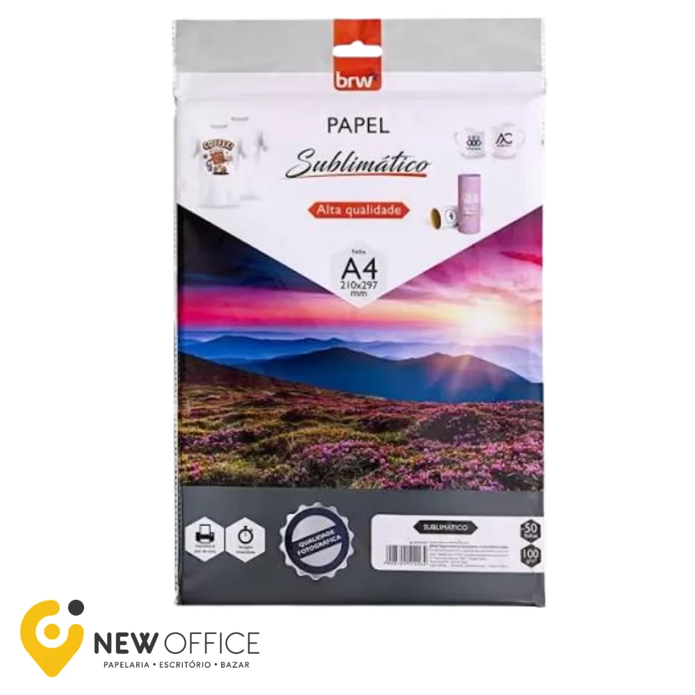 PAPEL TRANSFER SUBLIMATICO A4 GLOSSY 100G. PCT.C/50 - BRW