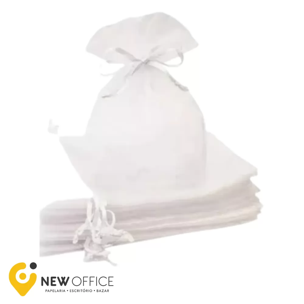SACO DE ORGANZA BRANCO 10X15CM PCT.C/10 - KIT