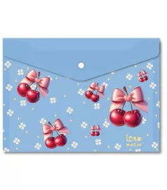 PASTA HORIZONTAL LOVE CHERRY AZUL- MOLIN