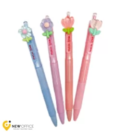 CANETA RETRATIL FLOWERS 0.7MM PRETA- MOLIN