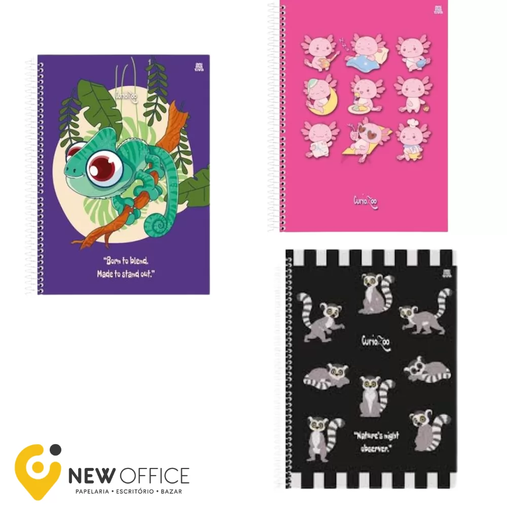 CADERNO UNIV CURIOZOO 80FLS - ANIMATIVA