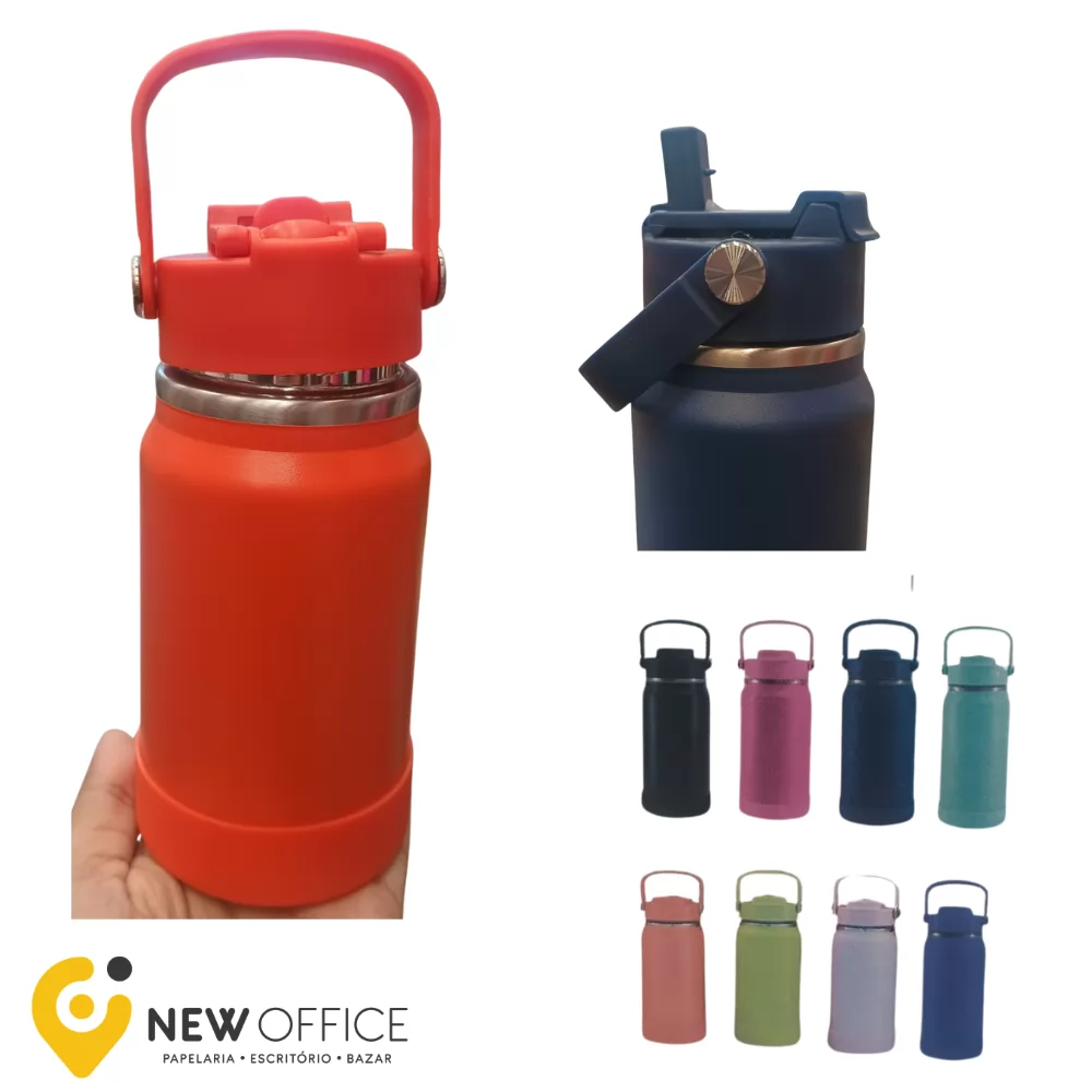 GARRAFA ISOTERMICA COM ALÇA 350ML CORES- GOLDEN RIO