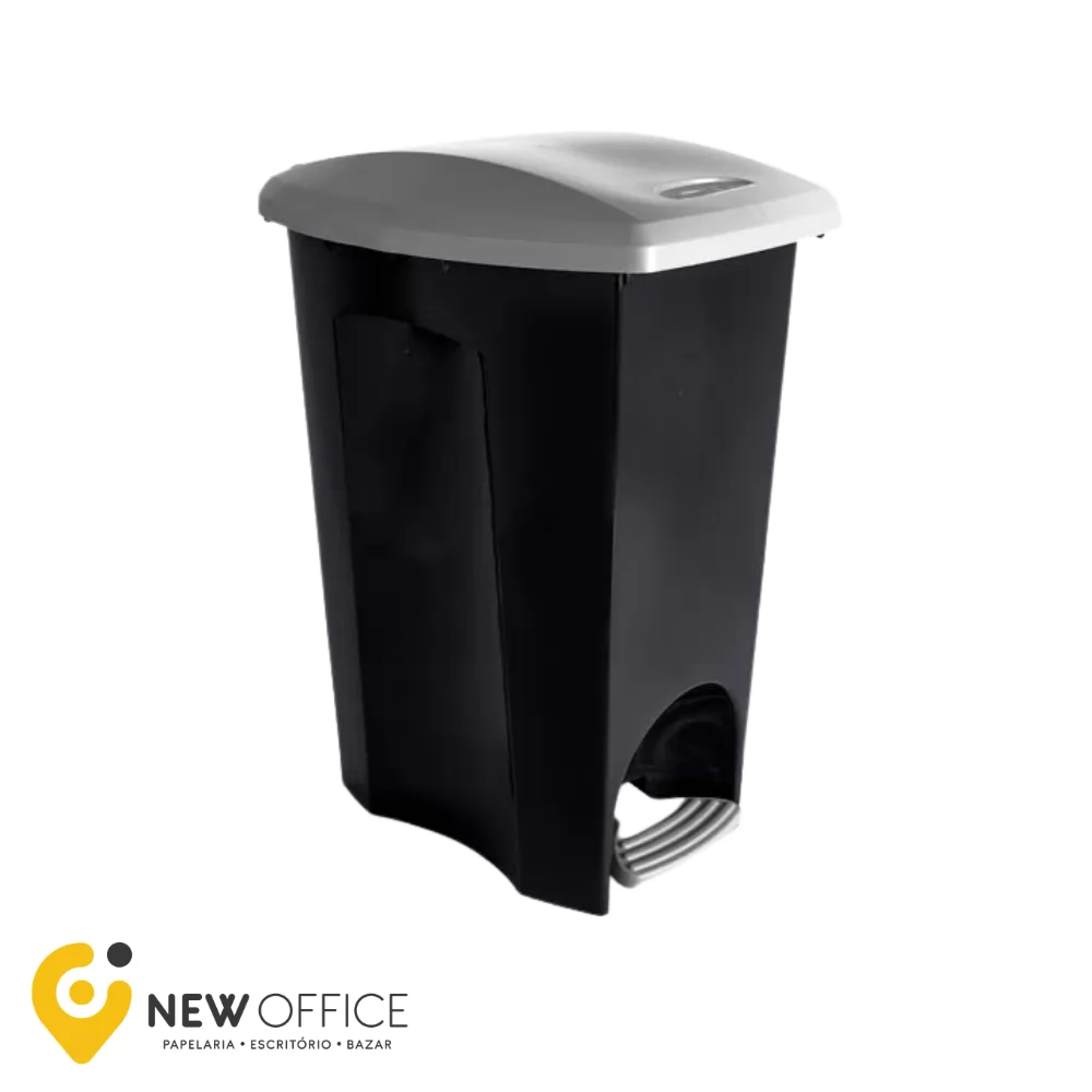 LIXEIRA ECOBLACK C/ PEDAL 7L - PLASÚTIL