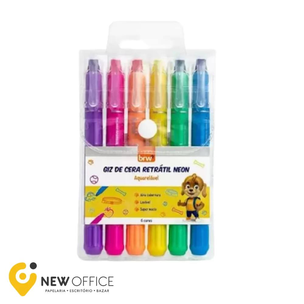 GIZ DE CERA RETRÁTIL NEON 6 CORES - BRW