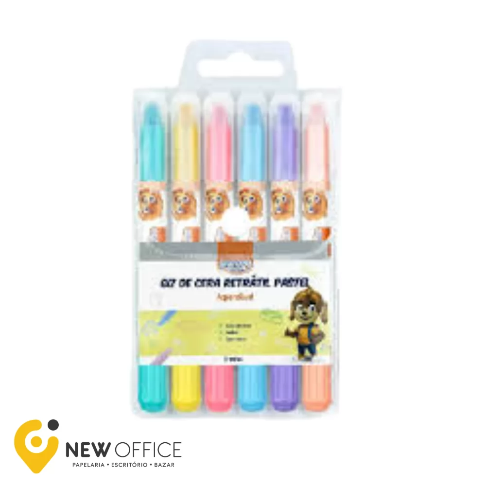 GIZ DE CERA RETRÁTIL PASTEL C/ 6  -BRW