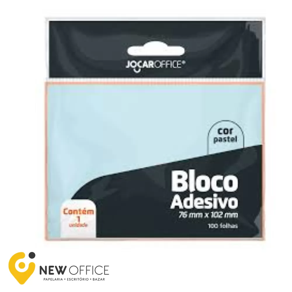 BLOCO ADESIVO AZUL PASTEL 76MMX102MM - JOCAR OFFICE