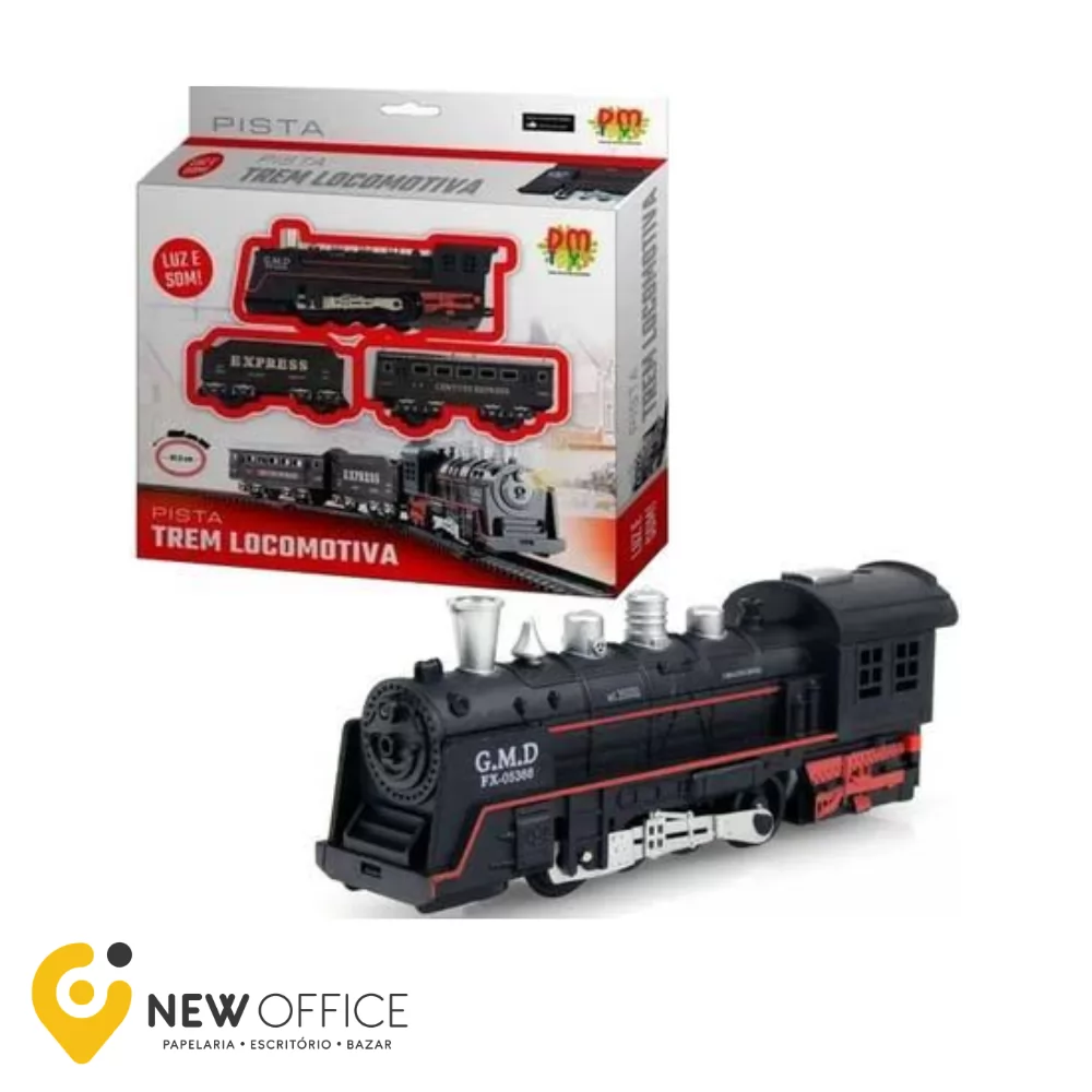 PISTA TREM LOCOMOTIVA COM LUZ - DM TOYS