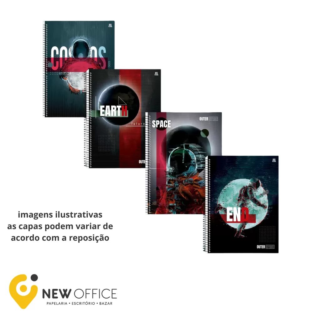 CADERNO UNIVERSITARIO OUTER SPACE 10M 160FLS -ANIMATIVA