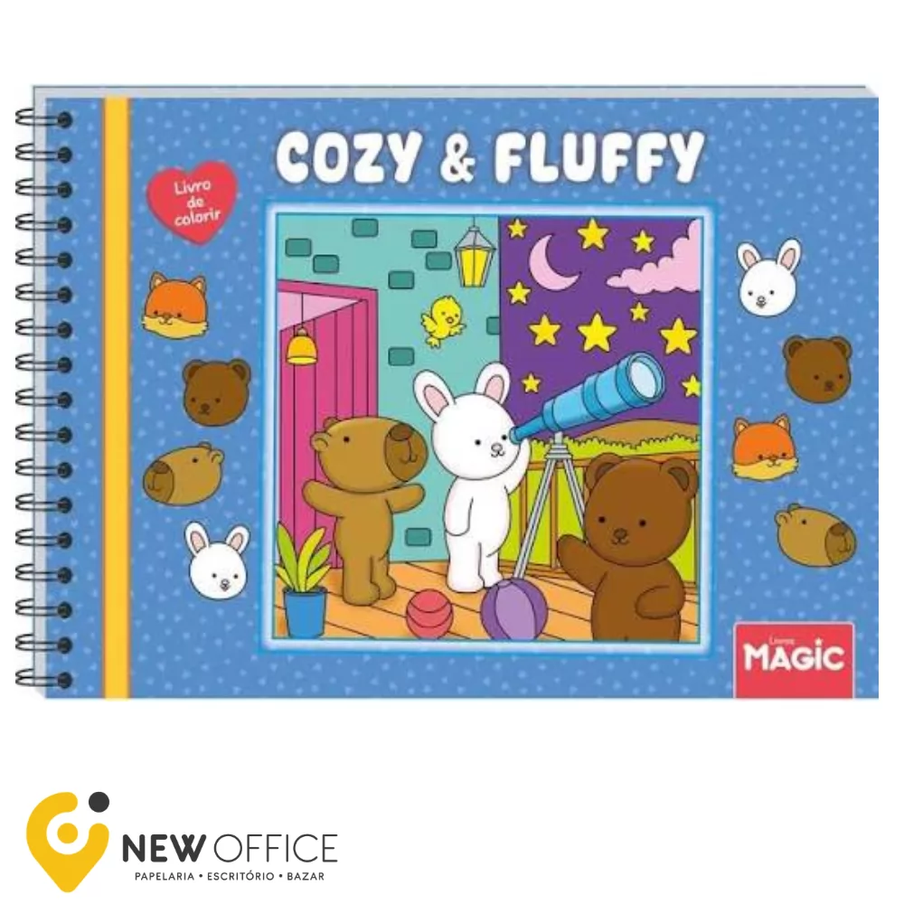 LIVRO DE COLORIR C/ ESPIRAL COZY & FLUFFY BLUISH - MAGIC