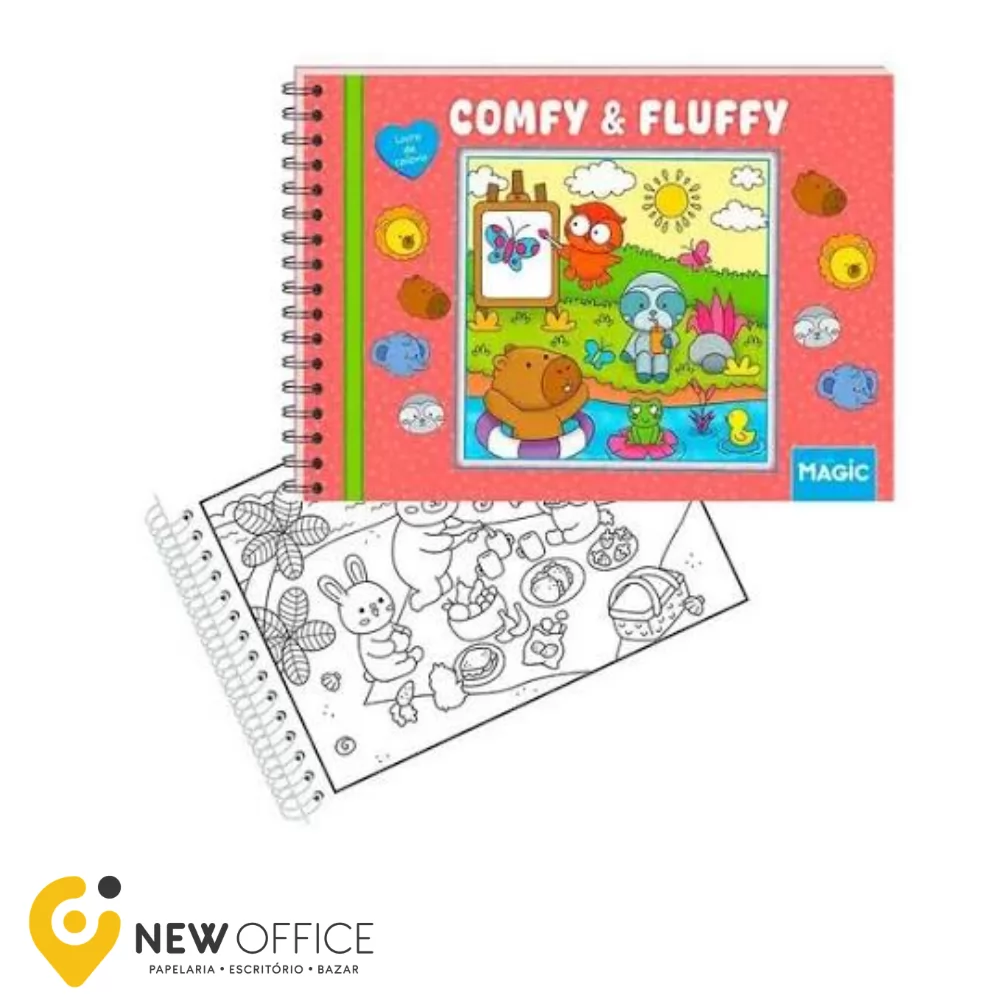 LIVRO COLORIR C/ ESPIRAL COMFY & FLUFFY RED- MAGIC