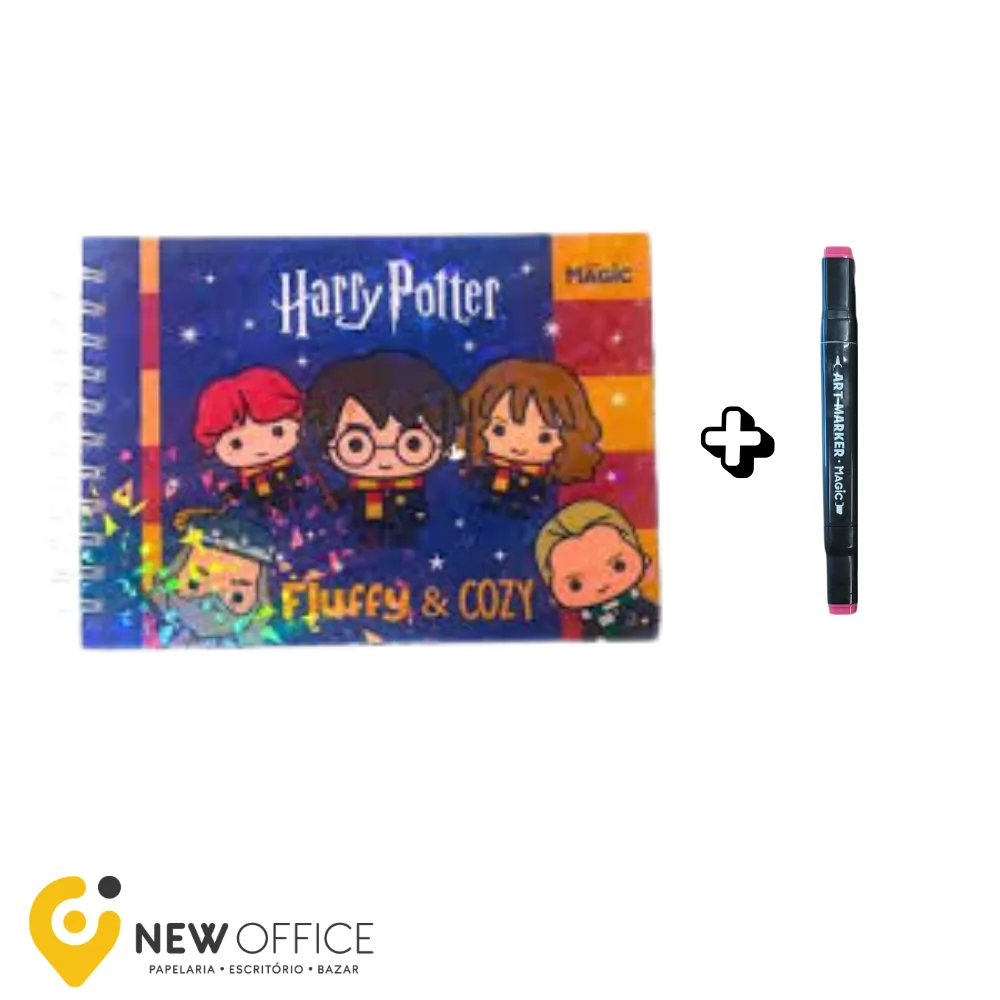 LIVRO COLORIR HARRY POTTER C/ MARCADOR PONTA DUPLA- MAGIC