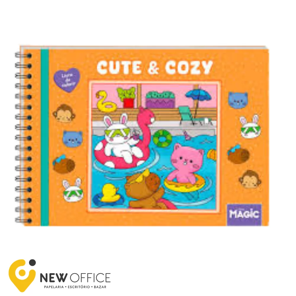 LIVRO DE COLORIR C/ESPIRAL CUTE & COZE ORANGE- MAGIC