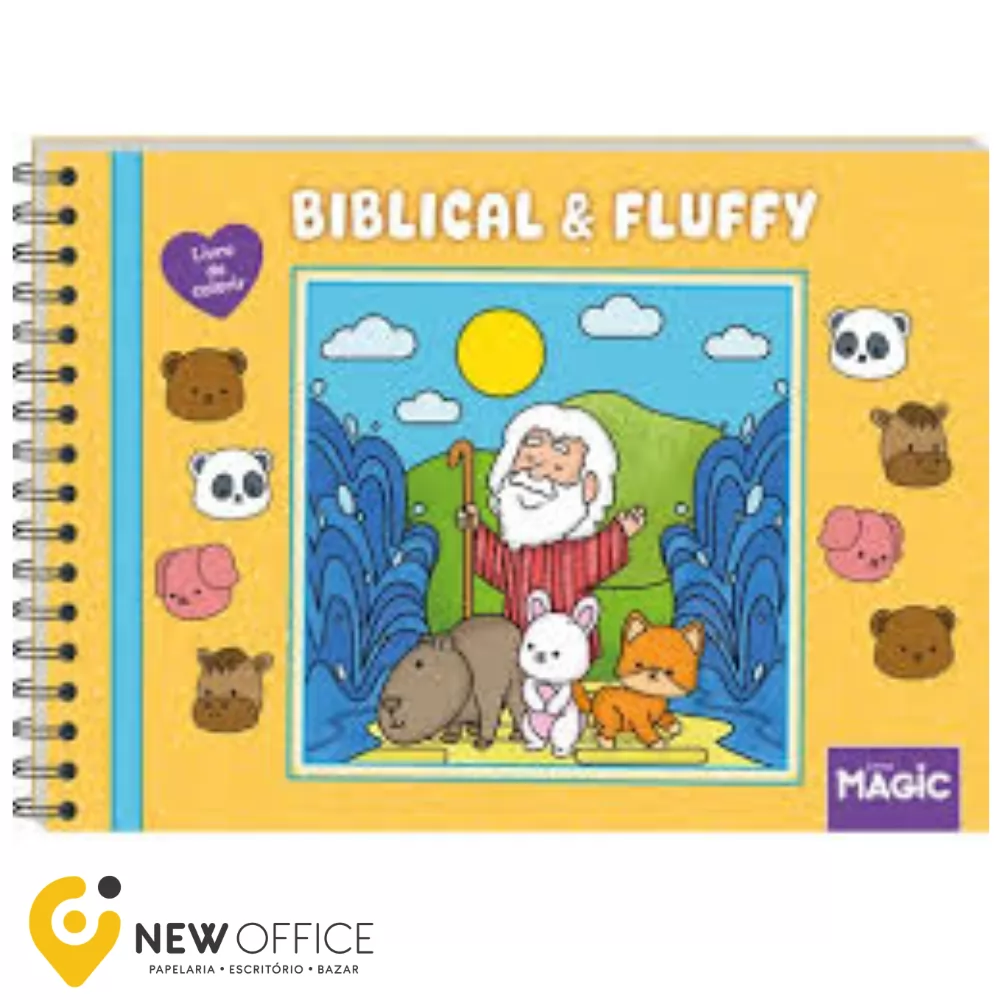 LIVRO DE COLORIR C/ESPIRAL BIBLICAL & FLUFFY- MAGIC