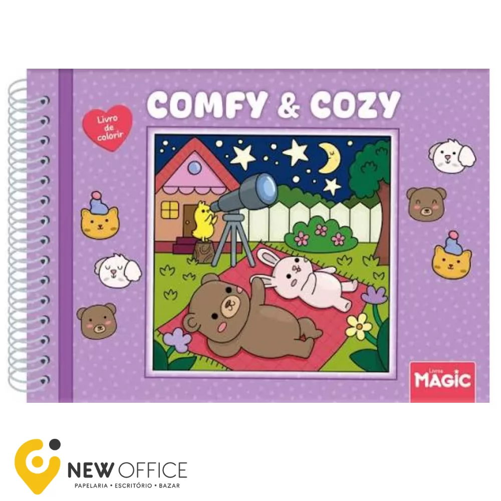 LIVRO DE COLORIR C/ESPIRAL COMFY & COZY PURPLE- MAGIC