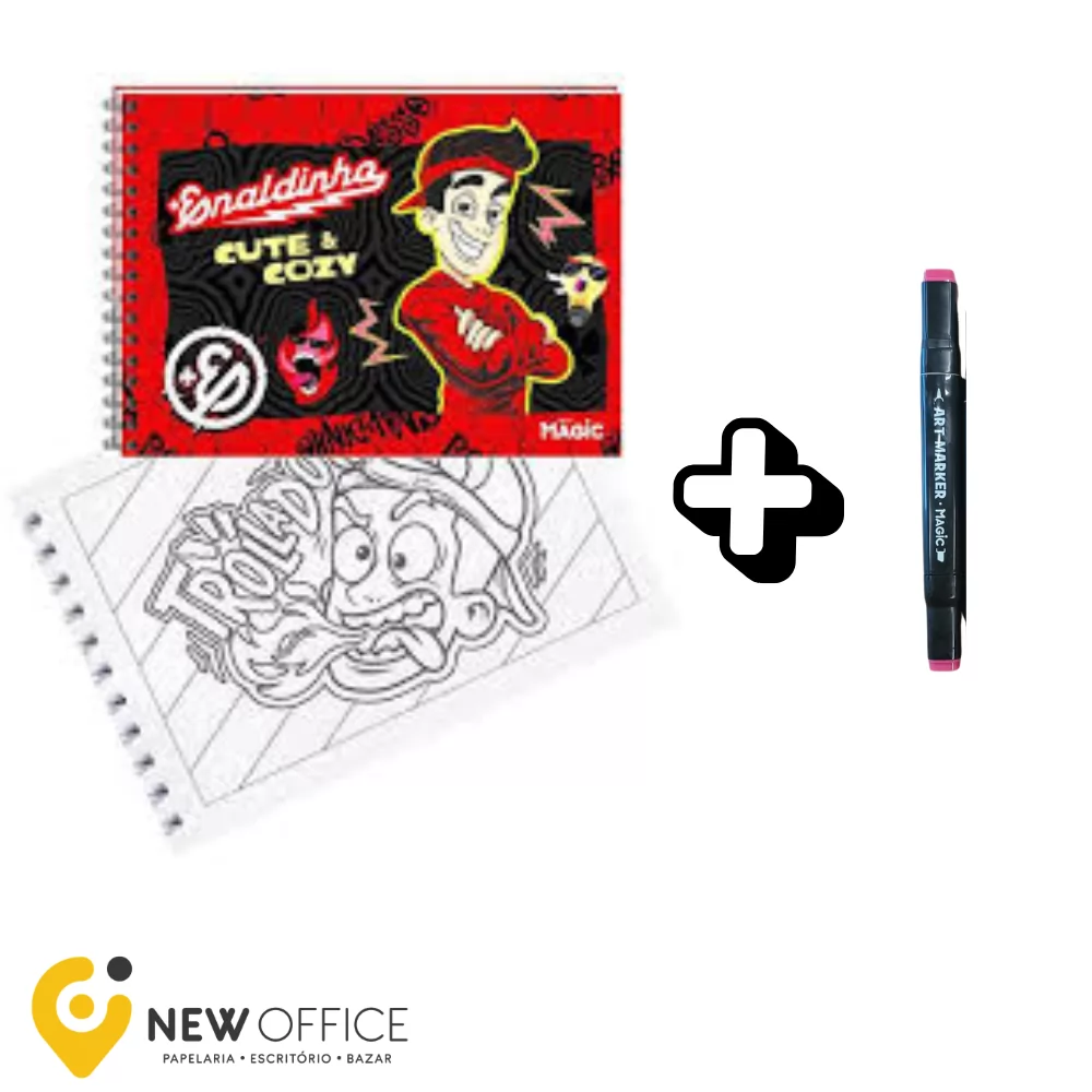 LIVRO COLORIR ENALDINHO C/ MARCADOR PONTA DUPLA-  MAGIC