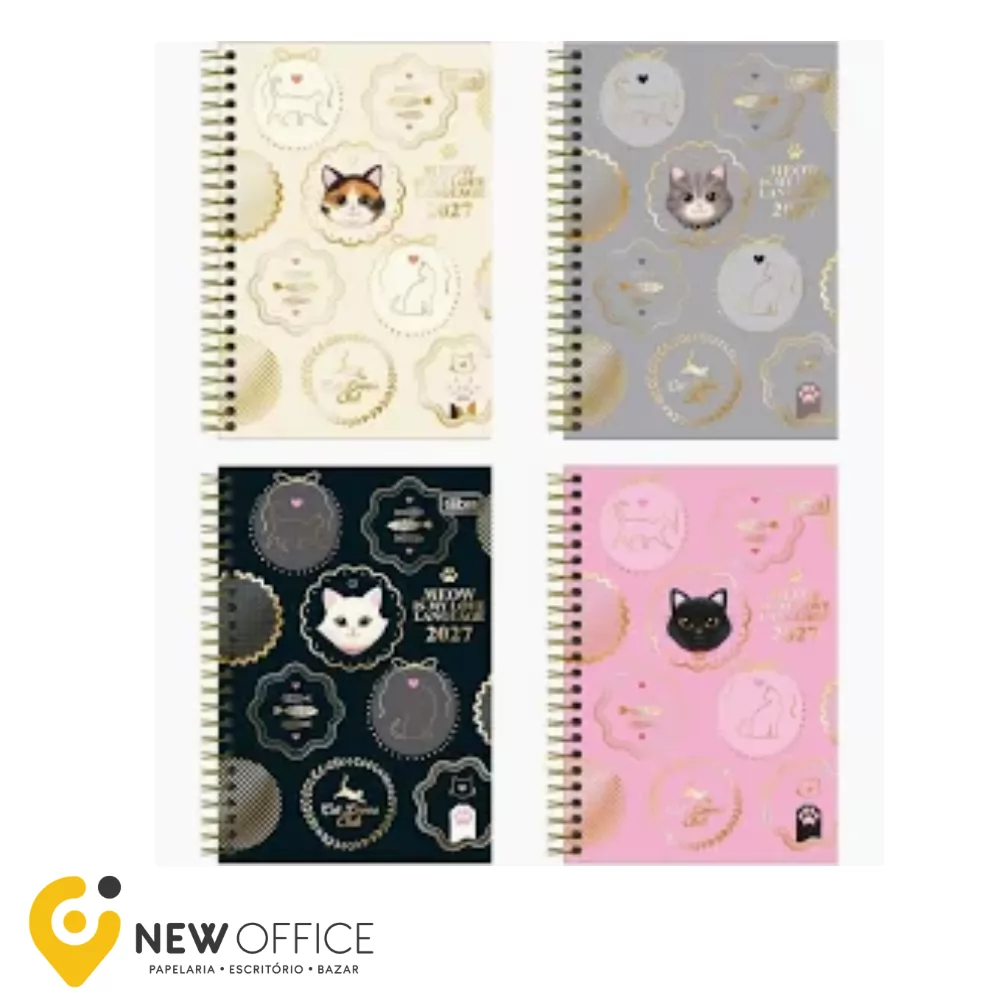 AGENDA ESPIRAL PURRFECT CATS 2027 11MMX15MM - TILIBRA