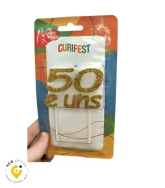 VELA E UNS FUNDO BRANCO COM DOURADO 50 - CURIFEST