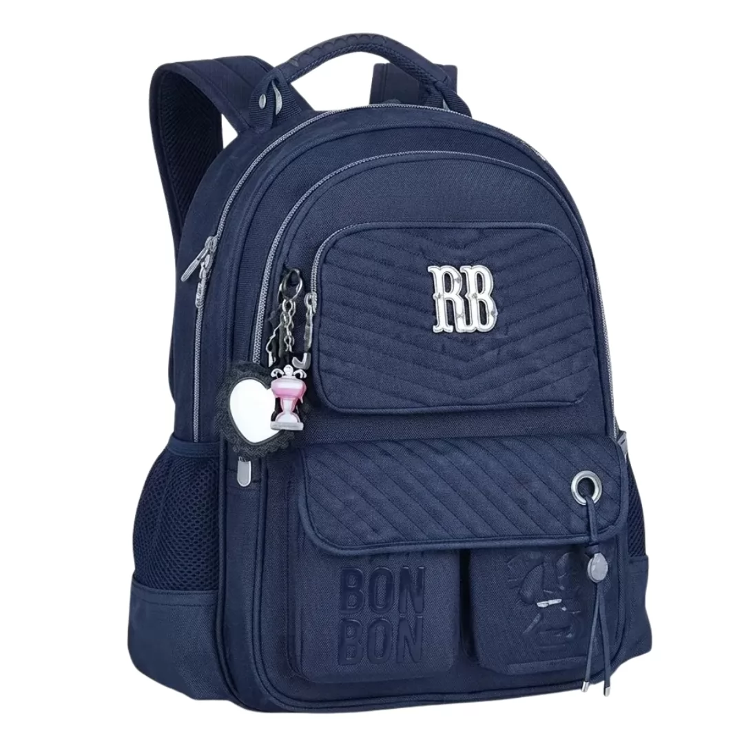MOCHILA COSTAS RB CHAVEIRO ESPELHO -AZUL JEANS - CLIO