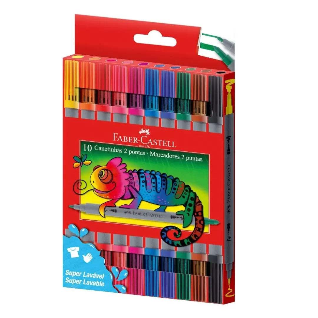 CONJ. 10 CANETINHAS 2 PONTAS - FABER-CASTELL