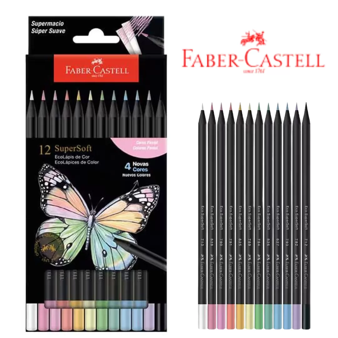 ECOLÁPIS SUPERSOFT PASTEL C/12 CORES - FABER-CASTELL