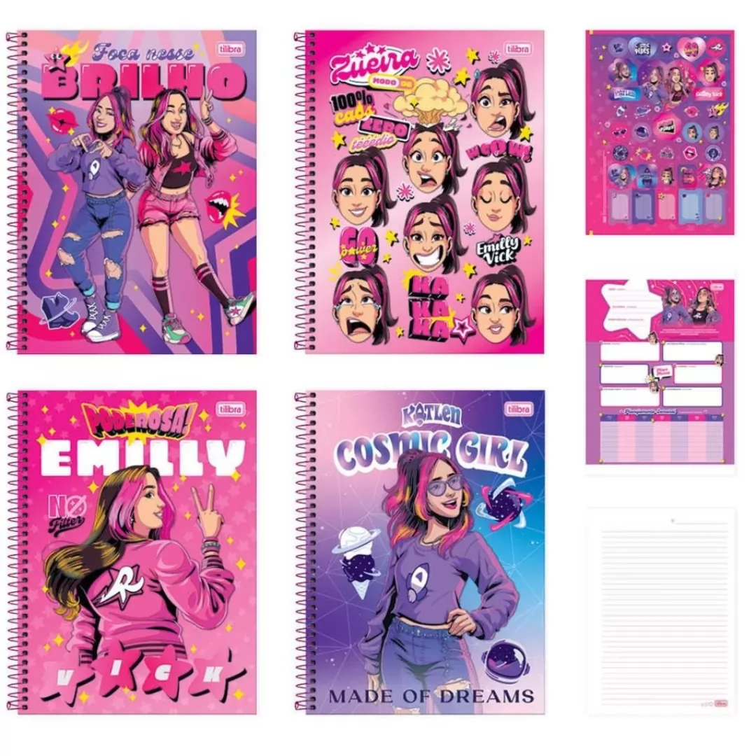 CADERNO UNIV. 1 MAT 80FLS EMILLY VIC - TLIBRA