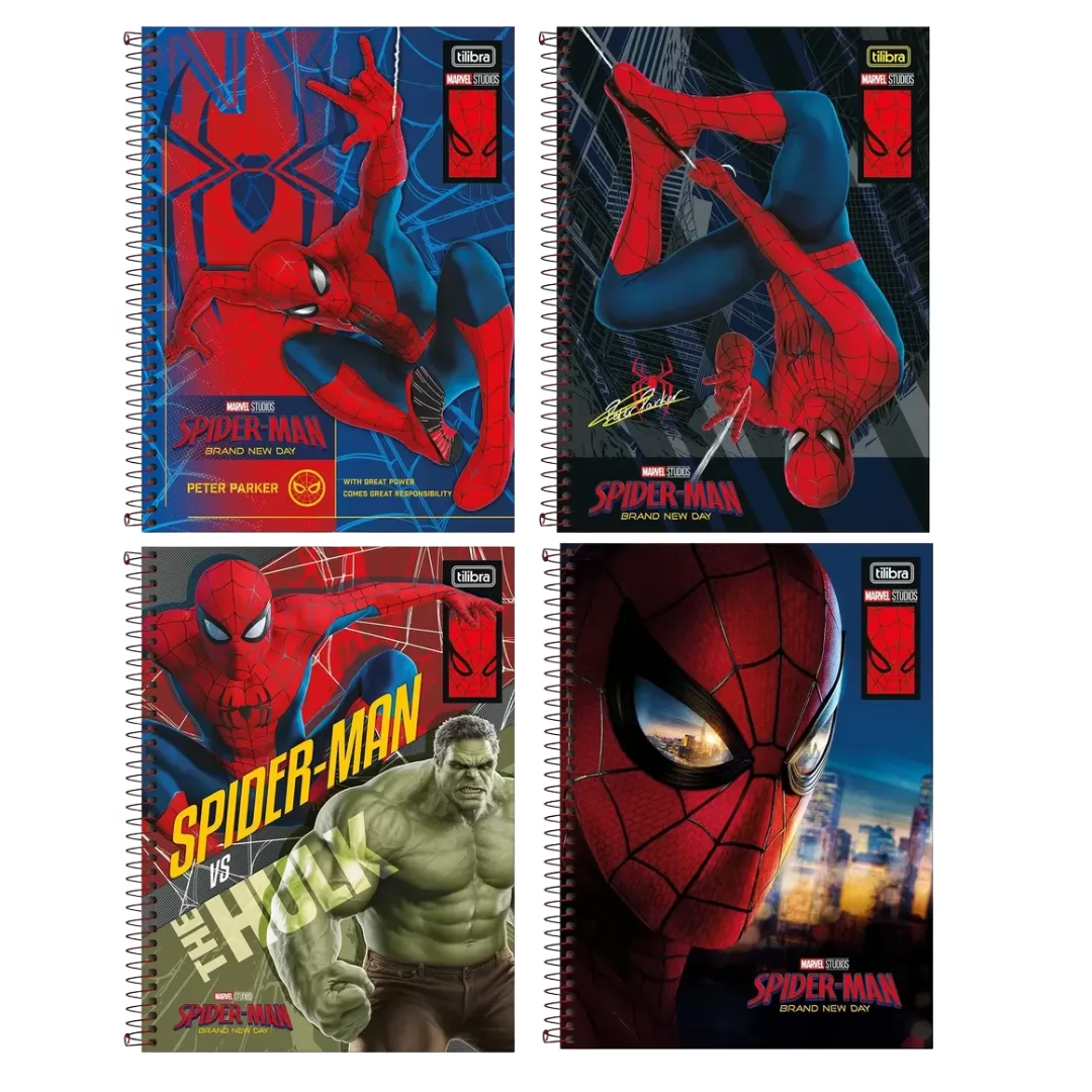 CADERNO UNIV 1MAT 80FLS SPIDER NEW DAY - TILIBRA