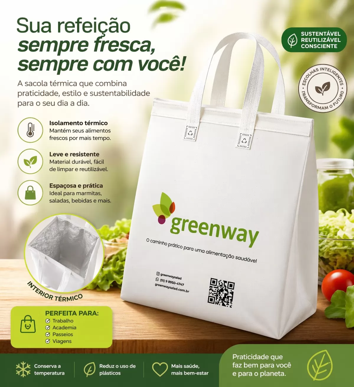 SACOLA TERMICA GREEN WAY